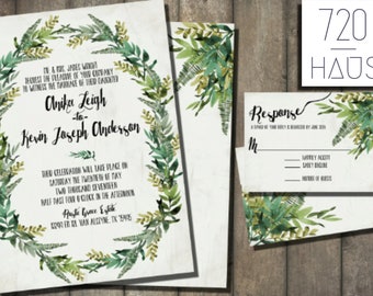 Greenery Wedding Suite -- Digital File. --- Printed option available