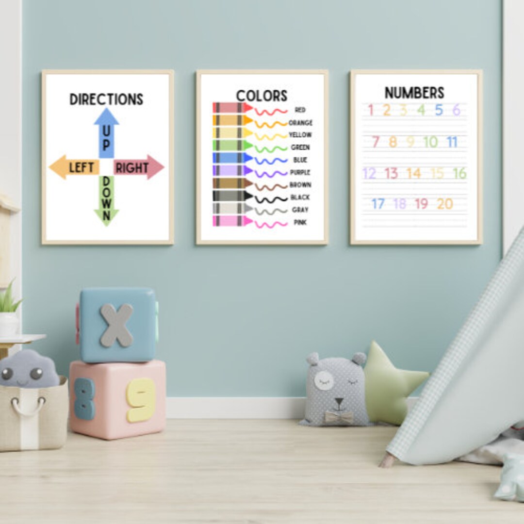 Educational Printables for Homeschool, Toddler Room, Playroom 8.5 X 11 ...