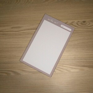 Fun Minimal Notepad - Tan &quot;Write On!&quot; Notepad - A5 Grid Notepad - A5 Notepad - Writing Pad - Desk Pad