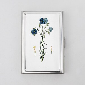 Zigaretten Etui ODER Kartenhalter - Blumenkarte, Obstkarte, Blaue Blume, Florale Brieftasche, Visitenkarte, Ausweishalter, Rauchiges Geschenk