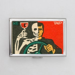 Vintage Streichholzschachtel Kunst Zigarettenetui ODER Kartenhalter - Vintage Kunstwerk, Streichholzschachtel, russische Streichholzschachtel, Zigarette, Visitenkarte, Ausweishalter