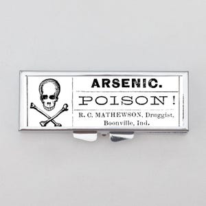 Arsenic Poison Rectangle Pill Box - Funny Gift, Death, Poisonous Pills, Pill Case, Vitamin holder, Jewelry Case, Keepsake Box, Trinket Box