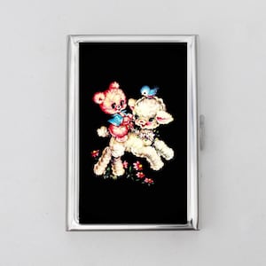Baby Bär & Schaf Zigarettenetui ODER Kartenhalter - Tierbabys, Baby Geschenke, Babyparty, Zigarettenetui, Visitenkarte, Ausweishalter, Geburtstag