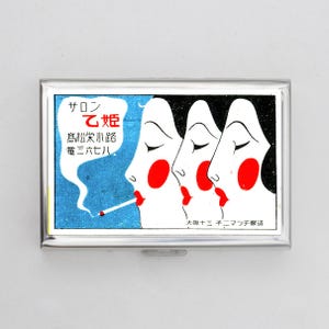 Vintage Streichholzschachtel Kunst Zigarettenetui ODER Kartenhalter - Vintage Kunstwerk, Streichholzschachtel, Retro Kunstwerk, Zigarette, Visitenkarte, Ausweishalter