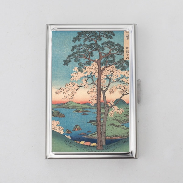 Japanese Tree Cigarette Case OR Card Holder -  Washi, Asian Style Artwork, Zen Style, Cigarette Case, Business Card, Money, Birthday Gift