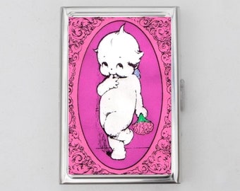 Kewpie Cigarette Case OR Card Holder - Baby Animals, Baby Gifts, Baby Shower,Cigarette Case, Business Card, ID Holder, 21+ Birthday Gift