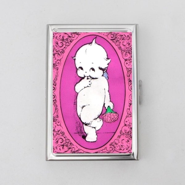 Kewpie Cigarette Case OR Card Holder - Baby Animals, Baby Gifts, Baby Shower,Cigarette Case, Business Card, ID Holder, 21+ Birthday Gift