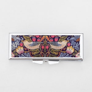 Strawberry Thief Pill Box - William Morris, Art Nouveau, Strawberries, Floral Design, Trinket Box, Pill Case, Pill Holder, Travel Size