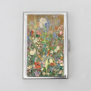 Morris Cigarette Case OR Card Holder - Small Wallet, ID Holder, Card Case, Cigarette Storage, Joint Case, Money Clip, Money Case, Floral
