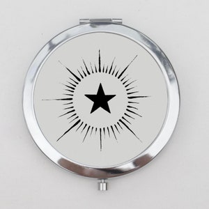 Radiating Star Compact Mirror OR Pill Box -  Small Mirror, Travel Mirror, Party Favors, Trinket Box, Pill Case, Pill Holder, Small Pill Case