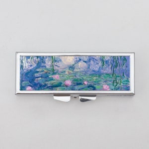 Water Lilies Claude Monet Pill Box - Floral, Botanical, Flower Art, Impressionism, Little Box, Trinket Box, Pill Case, Pill Holder, Travel