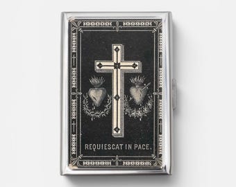 Kreuz Zigarettenetui ODER Kartenhalter - Jesus, Christus, brennendes Herz, Glaube, Christentum, Zigarettenetui, Visitenkarte, Ausweishalter