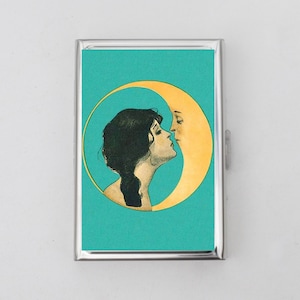 Moon Kiss Zigarettenetui ODER Kartenhalter - Romantisch, Für Sie, Viktorianisch, Kissing Moon, Zigarettenetui, Visitenkarte, Ausweis, Geburtstagsgeschenk