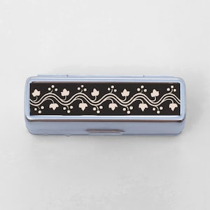 Floral LipStick Case - Bridesmaid Gifts, Travel Size Case, Silver Case, Makeup Travel Case, Travel Container, Vintage Makeup, Pocket Holder
