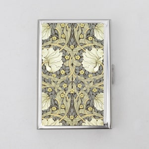 Art Nouveau Cigarette Case OR Card Holder -  Floral Design, Flowers, William Morris, Chrysanthemum, Cigarette Case, Business Card, ID Holder