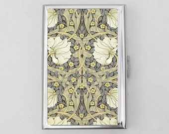 Art Nouveau Cigarette Case OR Card Holder -  Floral Design, Flowers, William Morris, Chrysanthemum, Cigarette Case, Business Card, ID Holder