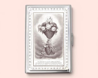 Sacred Heart Zigarettenetui ODER Kartenhalter - Jesus, Christus, brennendes Herz, Glaube, Christentum, Zigarettenetui, Visitenkarte, Ausweishalter