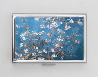 Almond Blossom Cigarette Case OR Card Holder - Claude Monet, Impressionist Artwork, Stocking Stuffer, Christmas Gift, Bridesmaid Gifts