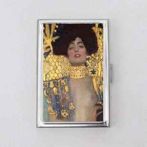 Estuche para cigarrillos o tarjetero Judith - Cartera pequeña, Almacenamiento, Gustav Klimt, Art Nouveau, Obras de arte de mujeres famosas, Tarjetero, Portadocumentos