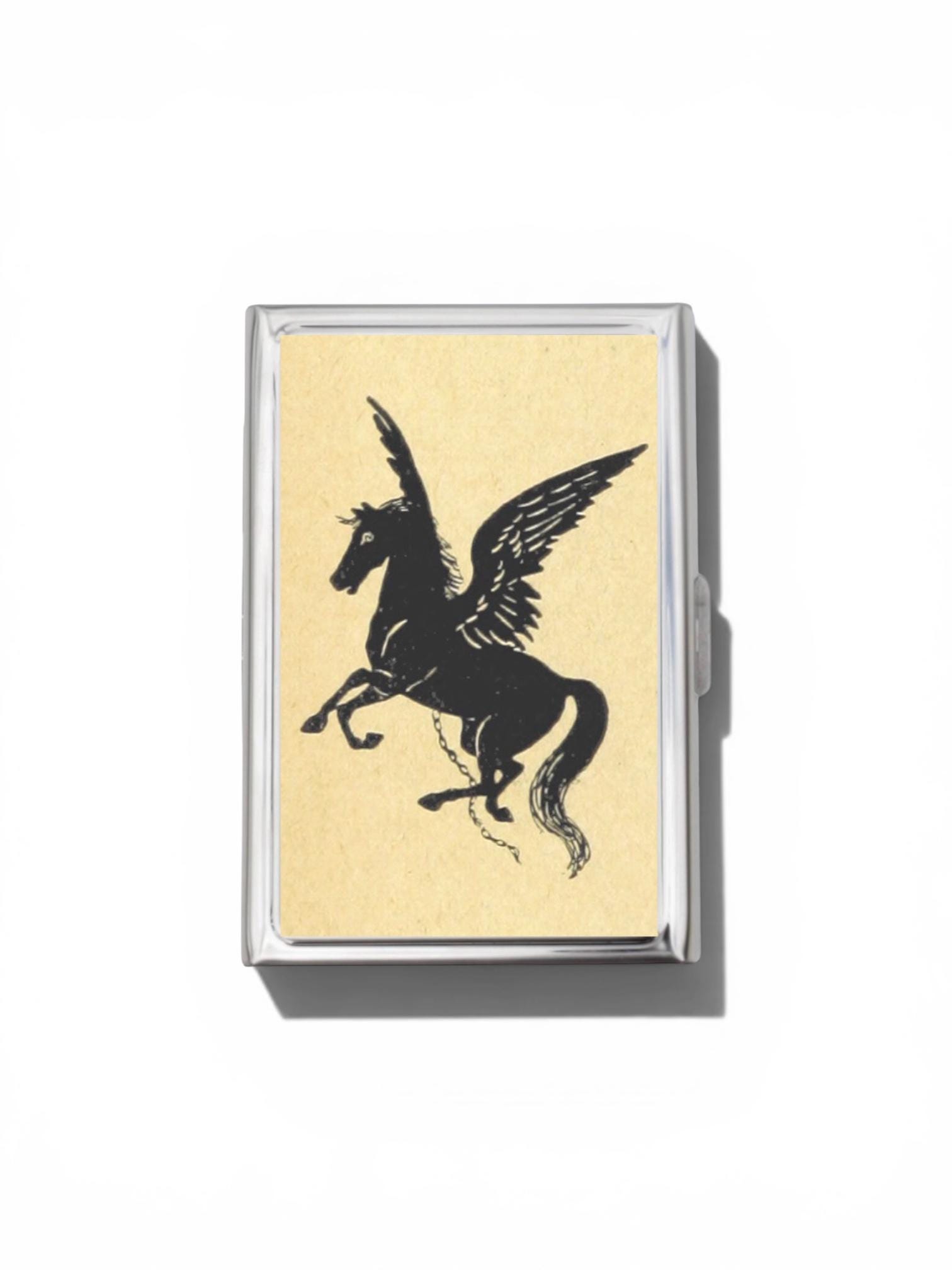 unicorn cigarette case Love Em7 with Built in Lighter Metal Wallet Space Unicorn Cigarette Case Cute