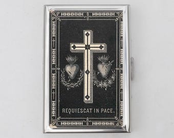 Cross Cigarette Case OR Card Holder - Jesus, Christ, Burning Heart, Faith, Christianity, Cigarette Case, Business Card, ID Holder