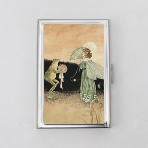Porte-cartes ou étui à cigarettes fée et grenouille - Art féerique, jardin féerique, poussière de fée, étui à cigarettes, carte de visite, porte-carte d'identité, cadeau d'anniversaire