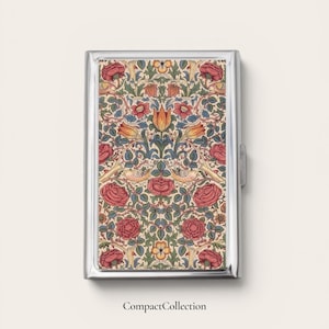 Art Nouveau Cigarette Case OR Card Holder -  Floral Design, Flowers, Floral Case, Wallpaper, Cigarette Case, Business Card, ID Holder