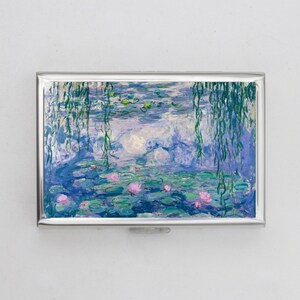 Seerosen Zigarettenetui ODER Kartenhalter - Claude Monet, Impressionist, Blumen, Floral, Hülle, Visitenkarte, Ausweishalter, Geburtstagsgeschenk