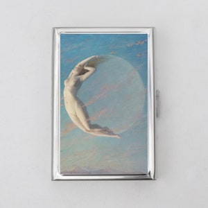 Mondgöttin Zigarettenetui ODER Kartenhalter - Albert Aublet, Göttin, "Selene", Mondfrau, griechischer Mythos, Pre-Roll, Visitenkarte, Ausweishülle."