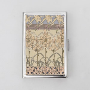 Jugendstil Zigarettenetui ODER Kartenhalter - Brautjungfern Geschenke, Geschenk für Sie, Hochzeit, Floral Brieftasche, Visitenkarte, Ausweishalter, Smokey Geschenk