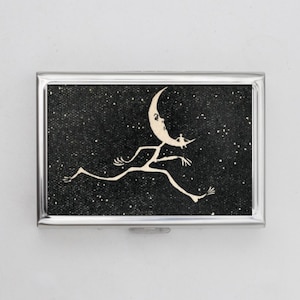 Mond Zigarettenetui, Kartenhalter - Vintage, Für Sie, viktorianisch, verrückt nach Mond, Zigarettenetui, Visitenkarte, Geburtstagsgeschenk