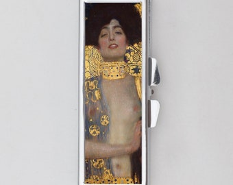 Judith Rectangle Pill Box - Gustav Klimt, Art Nouveau, Compact Pill Case, Pill Holder, Vitamin Holder, Small Gift, Biblical, Woman Art