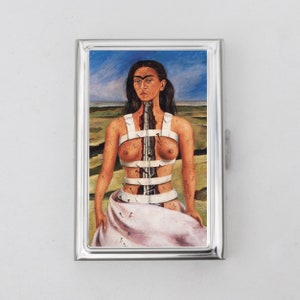 Frida Cigarette Case OR Card Holder -  Broken Cloumn, Spine Broken, Frida, 1946, Self Portrait, Mexican Artist, Business Card, ID Holder