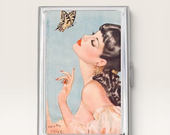 Clive Cigarette Case OR Card Holder - Business Card Holder, Pin Up Girls, Jpint Case, Birthday Gift, Small Gift, Handmade Gift, Cheap Gifts