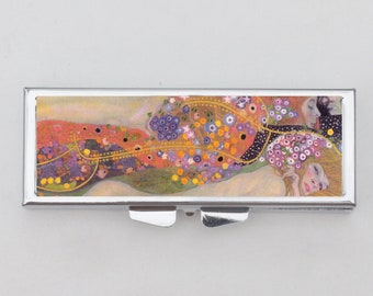 Water Serpents II Gustov Klimt Pill Box - Water Nymphs, Art Nouveau, Lesbian, Same Sex, Trinket Box, Pill Case, Pill Holder, Travel