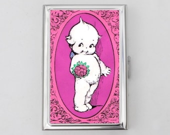 Kewpie Cigarette Case OR Card Holder - Baby Animals, Baby Gifts, Baby Shower,Cigarette Case, Business Card, ID Holder, 21+ Birthday Gift