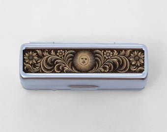 Sun Lipstick Case - Mothers Day Gift, Anniversary Gift, Lipstick Holder Case, Travel Size Case, Fancy, Elegant, Unique Gift