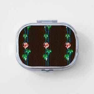 Rose Happy Rectangle Pill Box - Pill Orgainzer, Jewelry Case, Cute Pill Box, Travel Size, Pill Case, Pill Container, Cute Pill Organizer