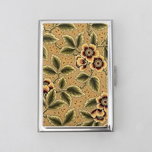 Traditional Flower Cigarette Case OR Card Holder - Traditional Tattoo Design, Cigarette, Business Card, ID Holder, Smoker Gift, Birthday