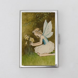 Fairy Picking Flowers Zigarettenetui ODER Kartenhalter - Märchen, Fantasy Kunst, Zigarettenetui, Visitenkarte, Polaroidhalter