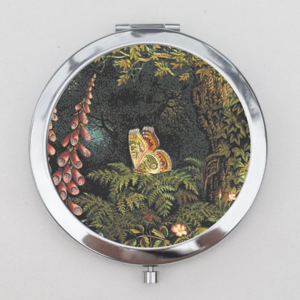 Butterfly Compact Mirror OR Pill Box - Portable Mirror, Mirror Compact, Gifts, Trinket Box, Pill Case, Pill Holder, Portable Pill Case