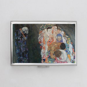 Death and Life Zigarettenetui ODER Kartenhalter - Gustav Klimt, Tod, Sensenmann, berühmtes Kunstwerk, Kreis des Lebens, Zigarettenetui, Visitenkarte, Ausweis