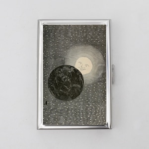 Sonne und Mond Zigarettenetui ODER Kartenhalter - Versteckspiel, Sonne Illustration, Vintage Kunstwerk, Mond, Zigarettenetui, Visitenkarte, Ausweishalter