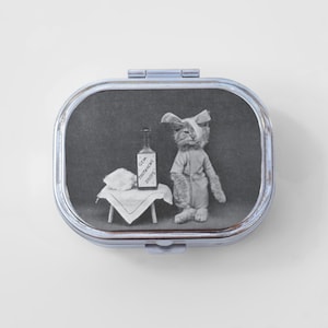 Sick Kitty Happy Rectangle Pill Box - Funny Cats, Cat Gifts, Jewelry Case, Travel Size, Pill Case, Pill Container, Cute Pill Organizer