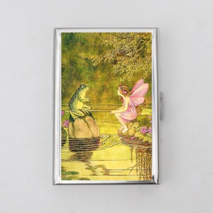Fee und Frosch Zigarettenetui Kartenhalter - Feen, Kröten, Kinderreime, Zigarettenetui, Visitenkarte, Ausweishalter, Geschenk, Geburtstag