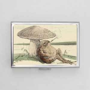 Kröte raucht Zigarettenetui ODER Kartenhalter - Frösche, Komisch Lustiges Geschenk, Entspannend, Pilz, Fungus, Visitenkarte, Ausweishalter