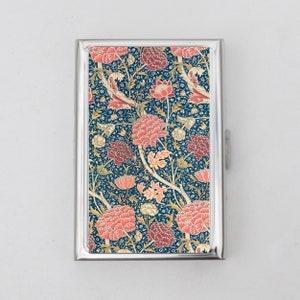 Estuche para cigarrillos o tarjetero Art Nouveau - Diseño floral, flores, William Morris, crisantemo, estuche para cigarrillos, tarjetero, tarjetero