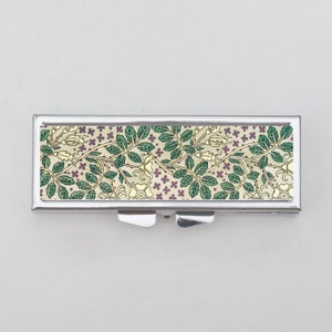 Floral Pill Box - Groovy Flowers, Vintage, Psychedelic, Antique, Edwardian, Botanical, Trinket Box, Pill Case, Pill Holder, Travel
