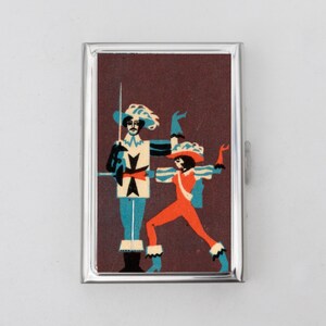 Vintage Streichholzschachtel Kunst Zigarettenetui ODER Kartenhalter - Vintage Kunstwerk, Streichholzschachtel, Retro Kunstwerk, Party Abstrakte Kunst, Visitenkarte, Ausweishalter