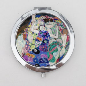 The Virgin Compact Mirror OR Pill Box -  Gustav Klimt, Colorful Artwork, Art Nouveau, Small Mirror, Pill Case, Pill Holder, Small Pill Case